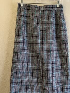 Koret Black/Green/White Plaid Lined Pencil Skirt Size 10